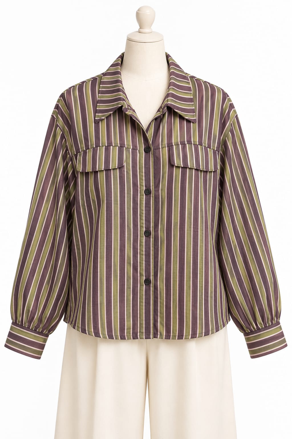 Camicia a righe con pattine