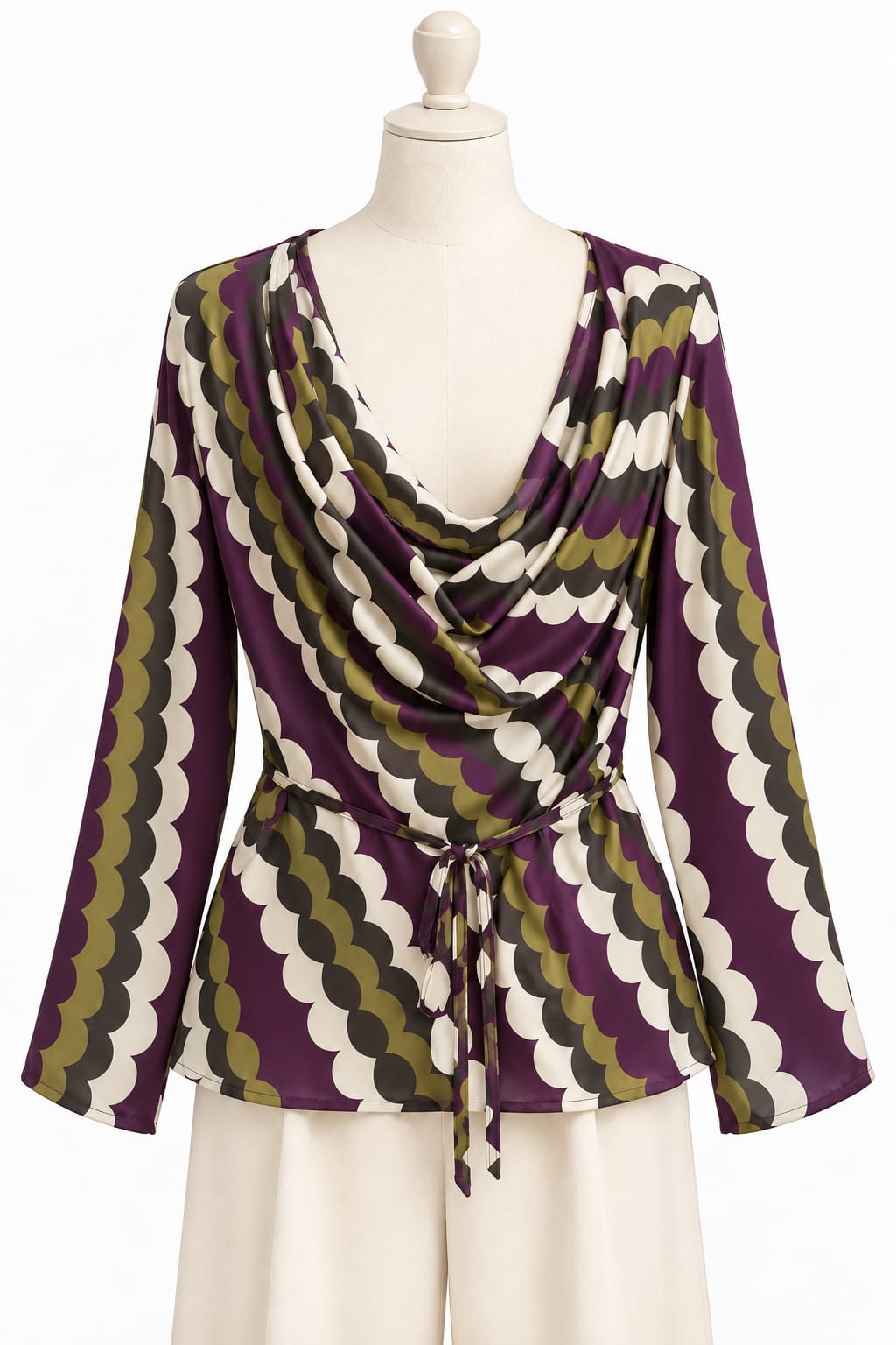 Blusa Onde Drappeggiate