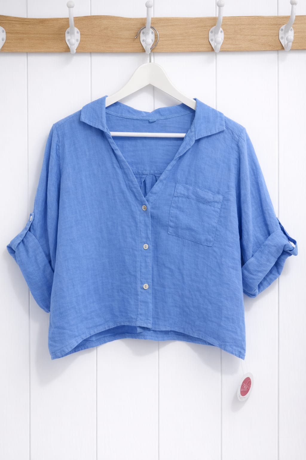 Camicia 100% lino crop