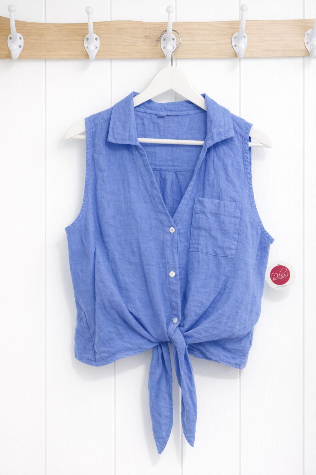 Camicia 100% Lino con Nodo Frontale