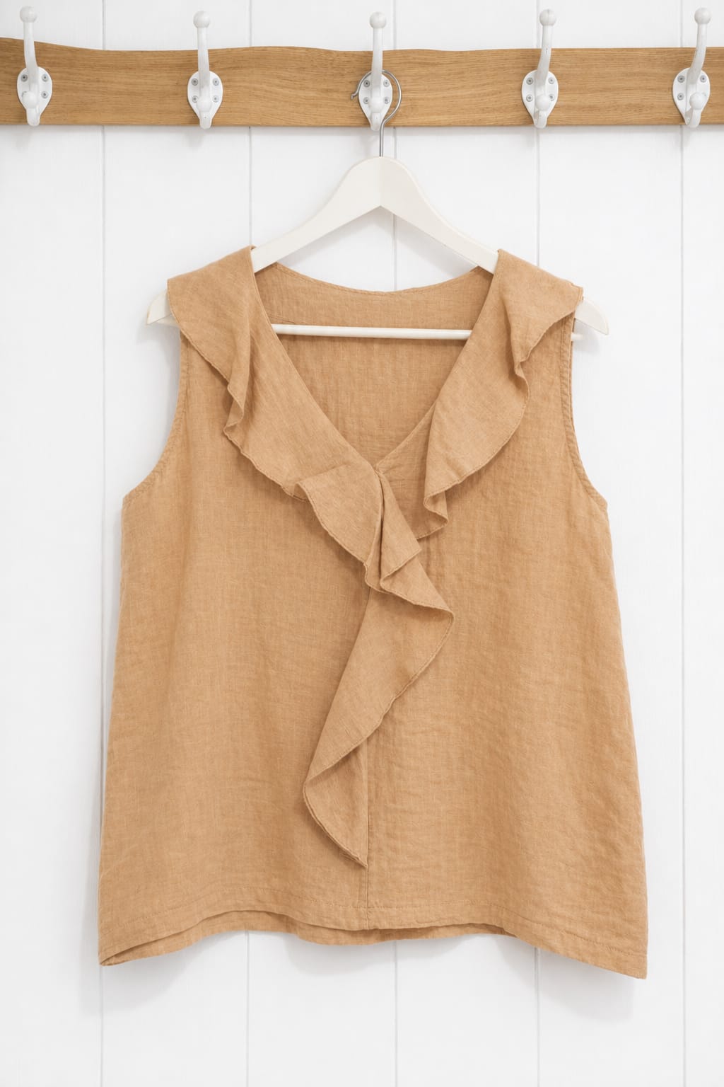 Top in Lino con Volant Frontale