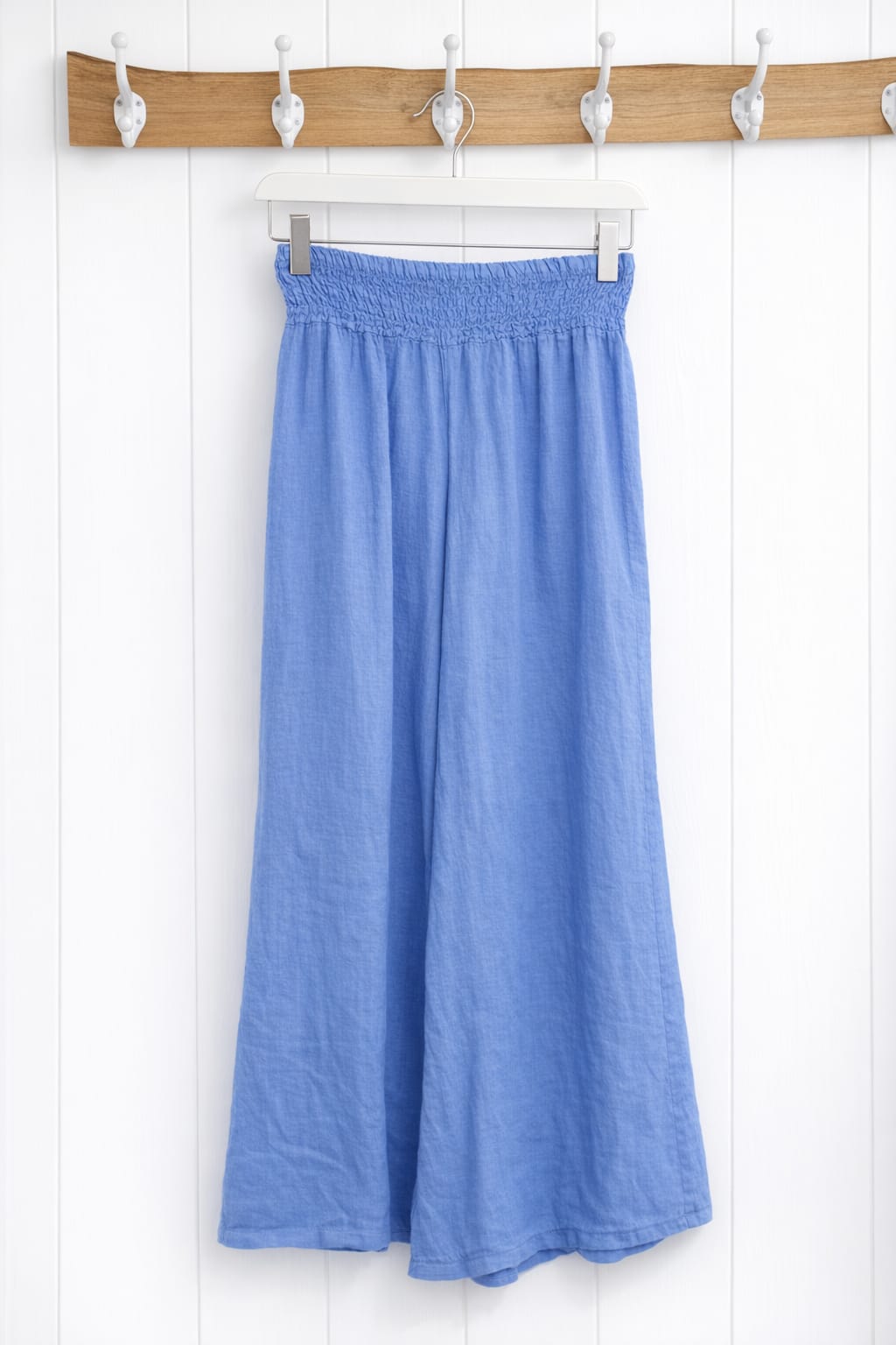 Pantalone Palazzo 100% lino con Vita Arricciata