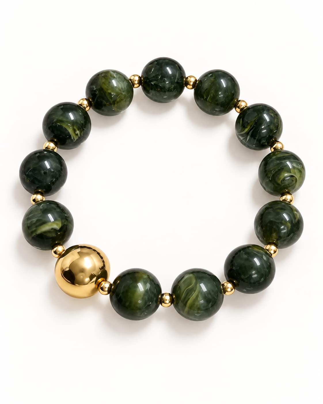 bracciale verde bosco e oro 250926-02 –  –