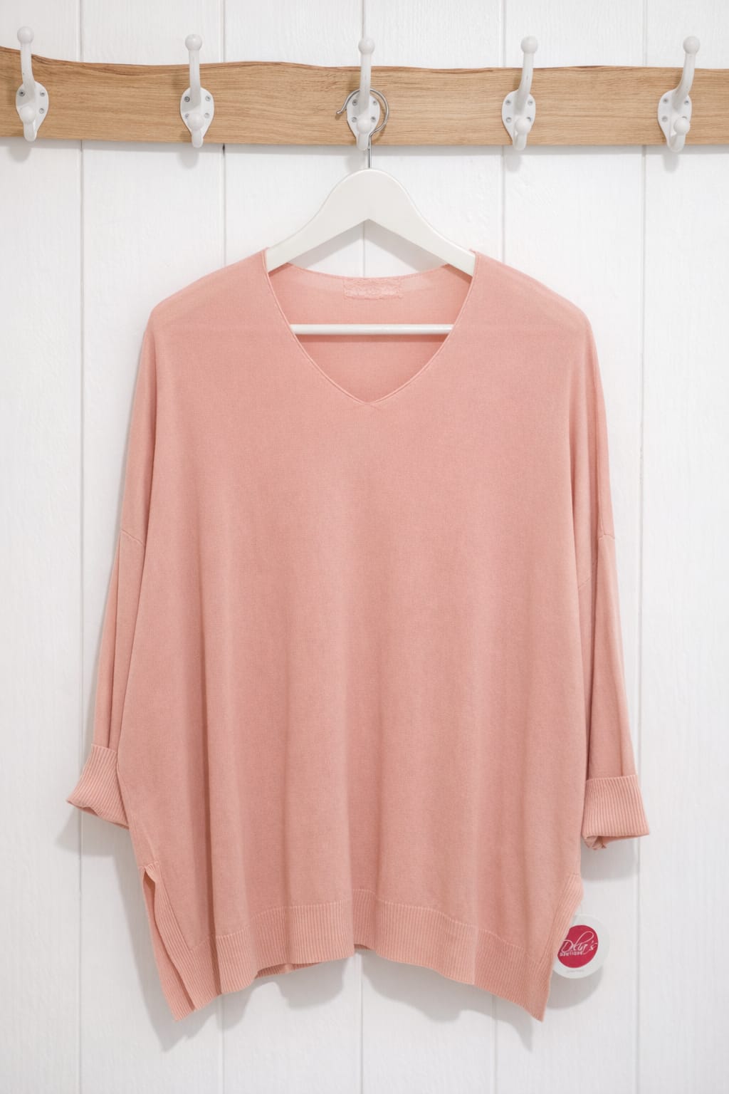 maglia in filo di viscosa scollo v e spacchetti