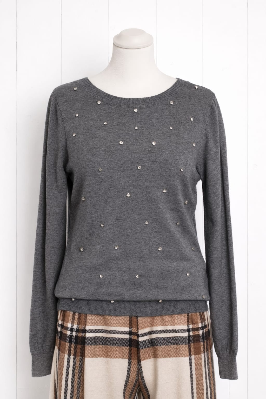 Maglia strass con scollatura sulla schiena
